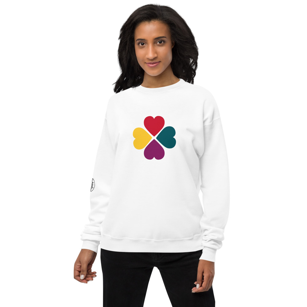 End Racism White Unisex fleece sweatshirt