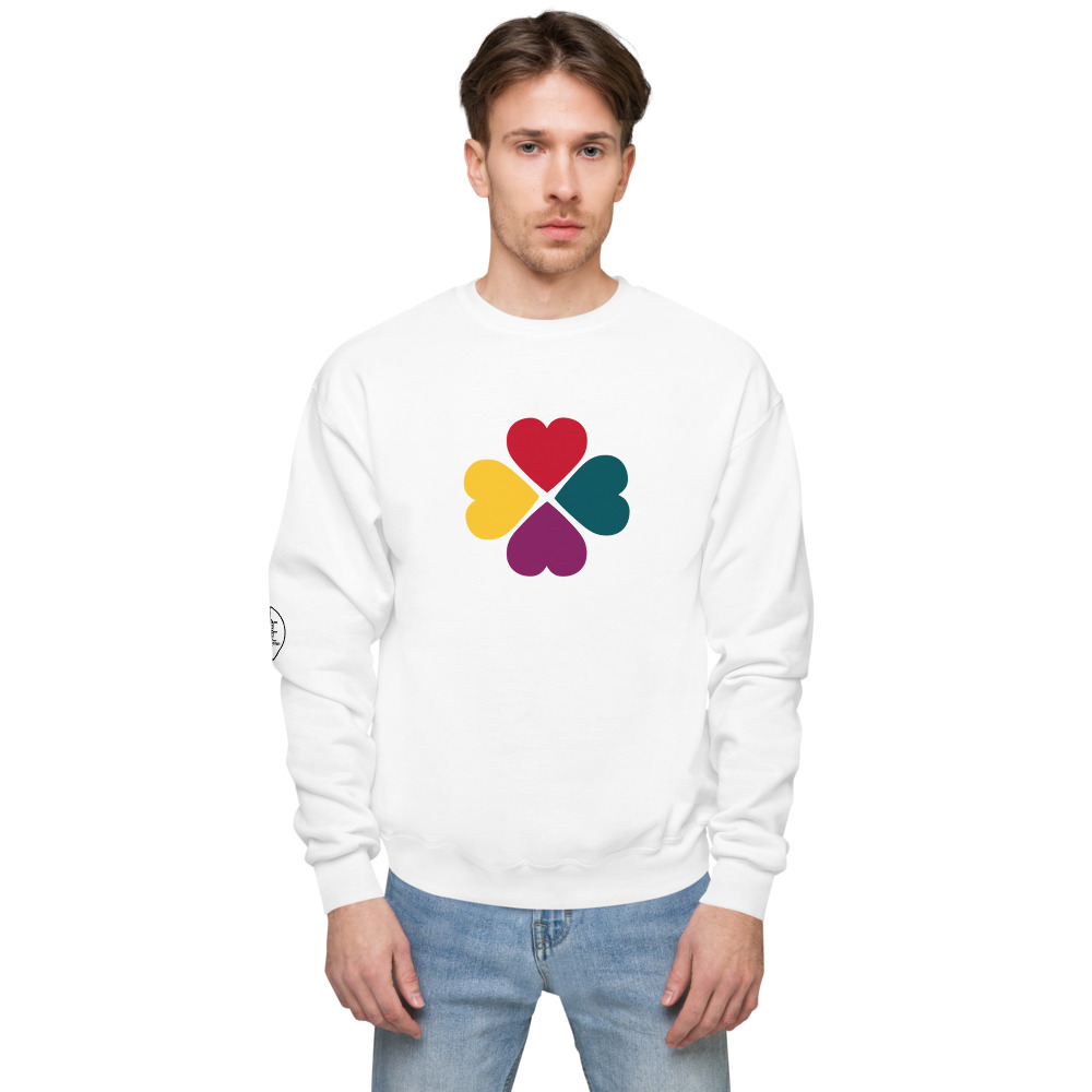 End Racism White Unisex fleece sweatshirt - Image 2
