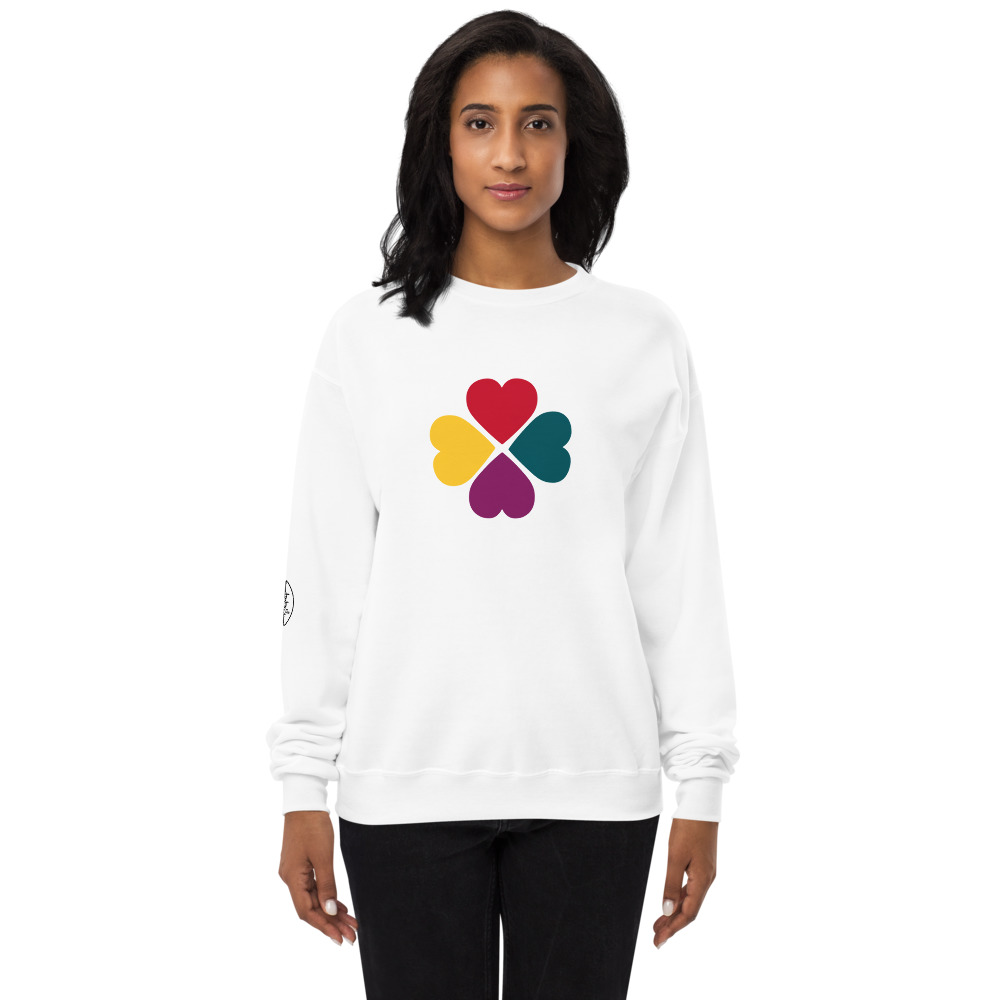 End Racism White Unisex fleece sweatshirt - Image 12