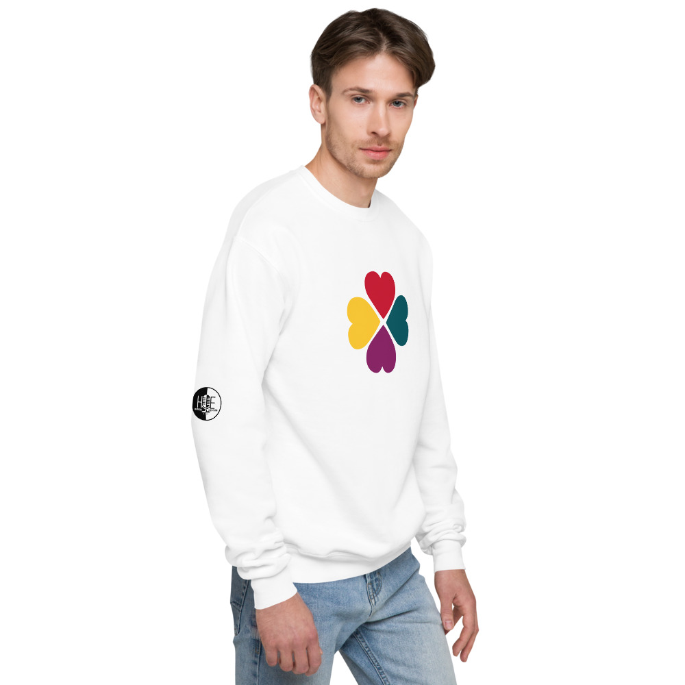 End Racism White Unisex fleece sweatshirt - Image 7