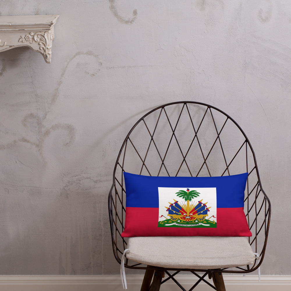 Haiti Flag Premium Pillow - Image 2