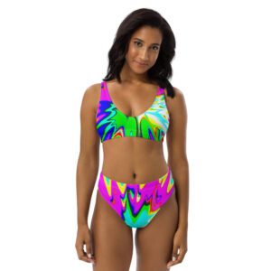 Electric Tie Dye Recycled high-waisted bikini