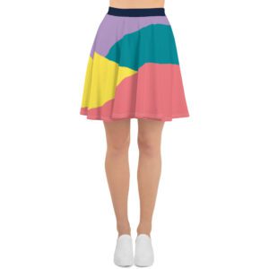 Color Block Skater Skirt