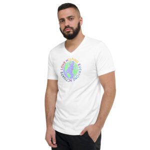 Heal The World Unisex Short Sleeve V-Neck T-Shirt
