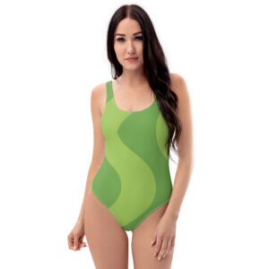 Green Wave One-Piece Swimsuit