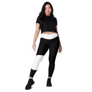 Sincerely Heal Black and White Leggings with Pockets