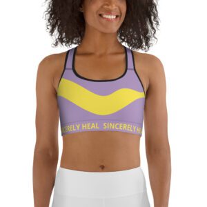 Sincerely Heal Purple and Yellow Sports bra