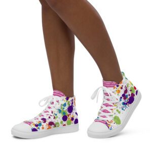 SOUL Chakras Women’s High Top Canvas shoes White and Pink