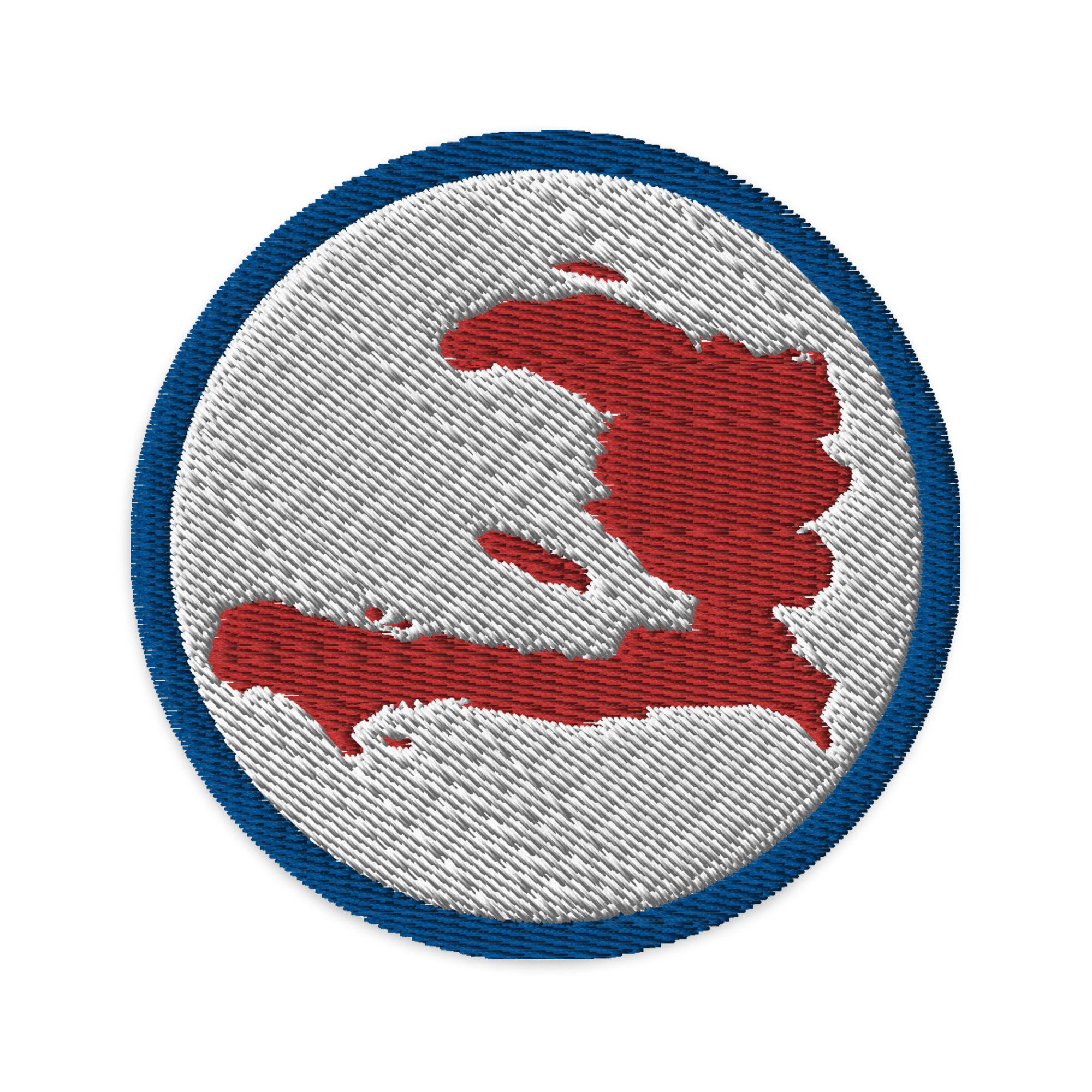 Island of Haiti Embroidered Patch Red and White