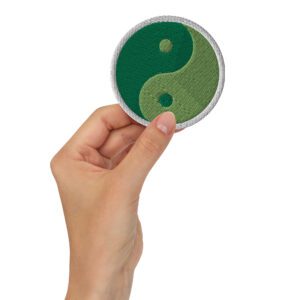 Ying Yang Embroidered Patch Green