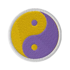 Ying Yang Embroidered Patch Yellow and Purple