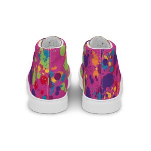 Chakras Women’s High Top Canvas Shoes Pink and White