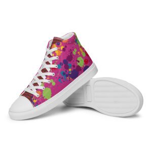 Chakras Women’s High Top Canvas Shoes Pink and Brown